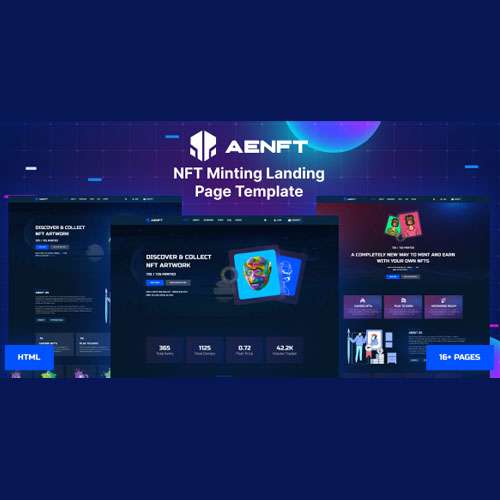 Aenft – NFT Basım Koleksiyonu WordPress Teması