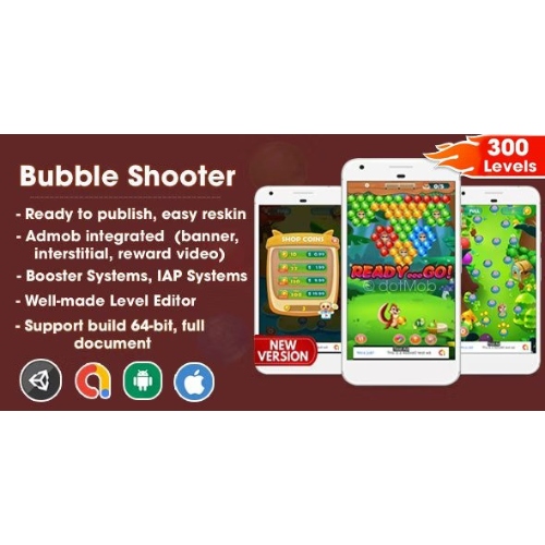 Bubble Shooter – Unity Şablon Projesi (Android + iOS + AdMob)