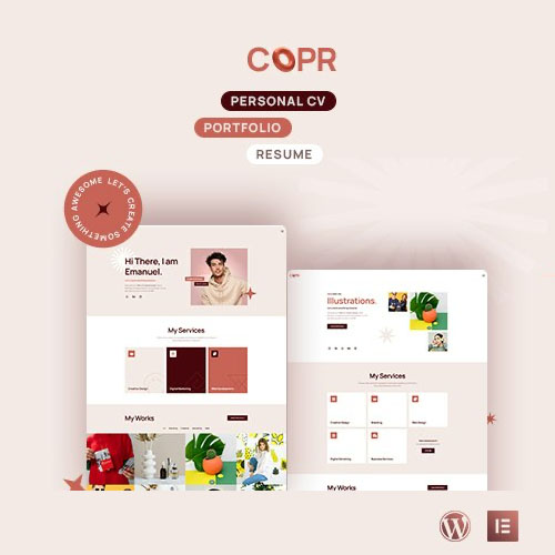 Copr – Tek Sayfa Kişisel Portföy, CV ve Özgeçmiş WordPress Teması