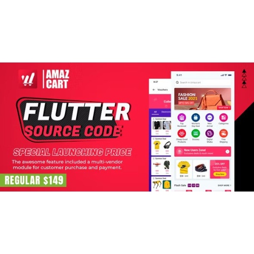 Flutter AmazCart – Android ve iOS için E-ticaret Flutter Kaynak kodu