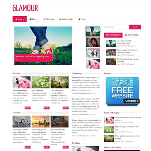 MyThemeShop Glamour WordPress Teması