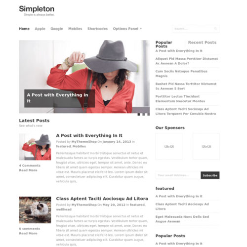 MyThemeShop Simpleton WordPress Teması
