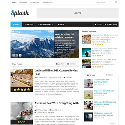 MyThemeShop Splash WordPress Teması