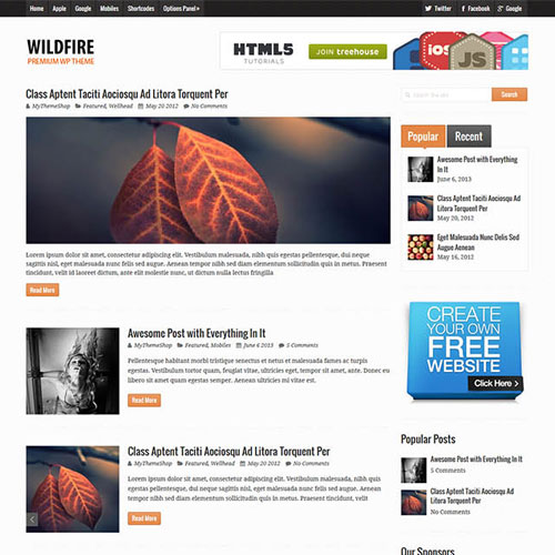 MyThemeShop Wildfire WordPress Teması