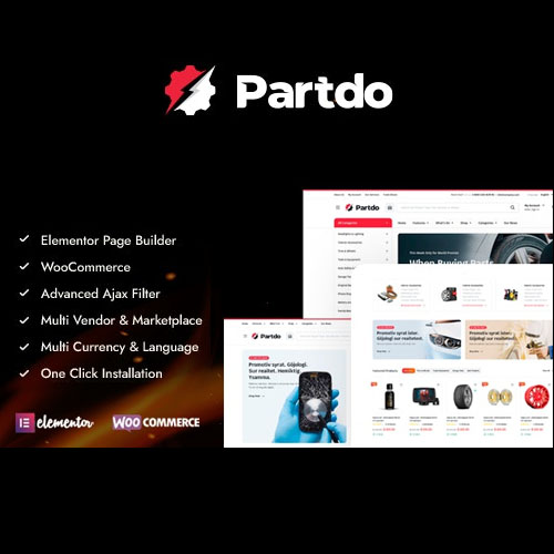 Partdo – Otomobil Parçaları ve Araçlar Mağazası WooCommerce Teması