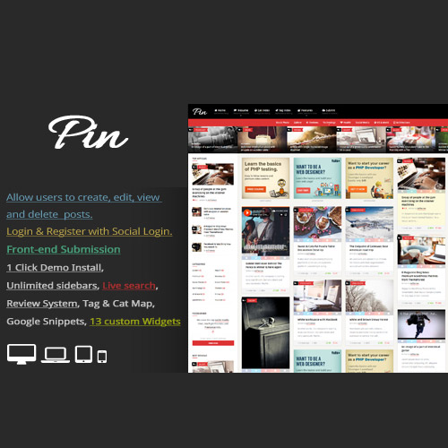 Pin = Pinterest Stili / Kişisel Duvarcılık Blogu / Ön Uç Gönderimi