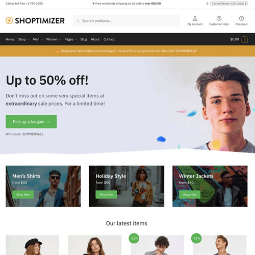 Shoptimizer – En Hızlı WooCommerce WordPress Temaları