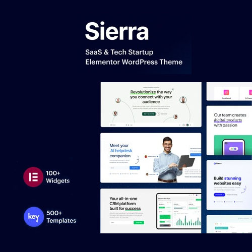 Sierra – SaaS ve Tech Startup Elementor WordPress Teması