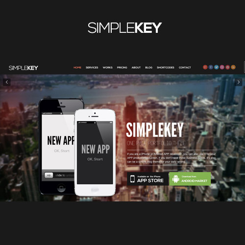 SimpleKey – Tek Sayfa Portföy WordPress Teması
