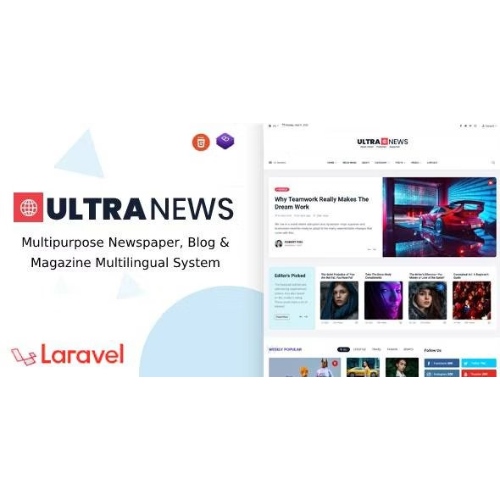 UltraNews – Laravel Gazetesi, Blog Yapay Zeka Yazarı, İçerik Oluşturucu destekli Çok Dilli Sistem