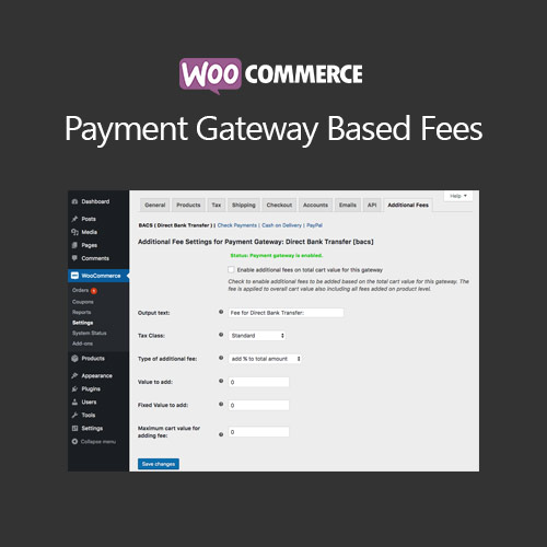 WooCommerce Ödeme Ağ Geçidi Tabanlı Ücretler