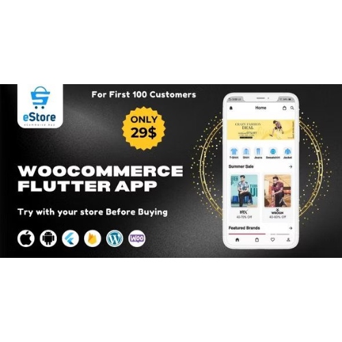 eStore – WordPress WooCommerce Mağazasından Android ve iOS için Flutter e-Ticaret Mobil Uygulaması Oluşturun