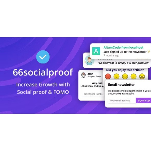 66socialproof – Sosyal Kanıt ve FOMO Widget Bildirimleri (SAAS)