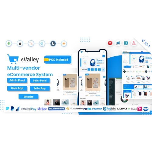6valley Çok Satıcılı E-ticaret – Eksiksiz e-Ticaret Mobil Uygulaması, Web, Satıcı ve Yönetici Paneli
