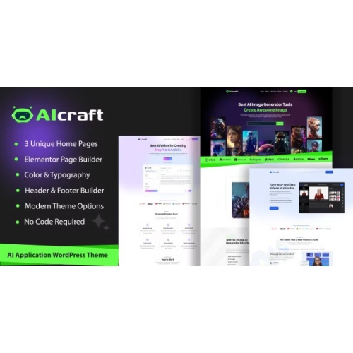 AIcraft – AI Uygulaması ve Jeneratör WordPress Teması