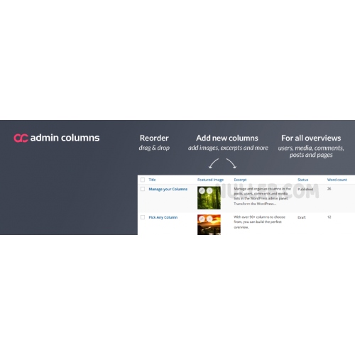 Admin Columns Pro – Yönetici Panelindeki Sütun Yöneticisi WordPress