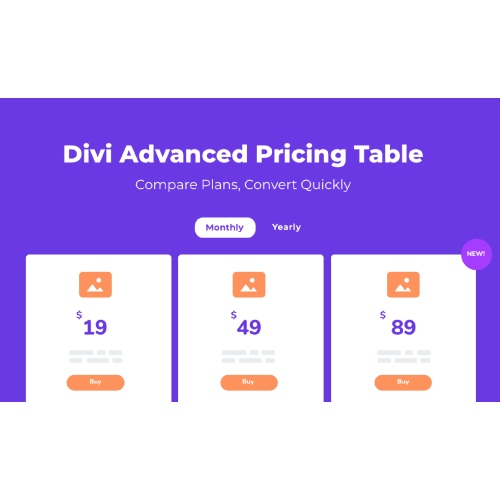 Divi İçin Gelişmiş Fiyatlandırma Tablosu Divi İçin Gelişmiş Fiyatlandırma Tablosu - Görsel 1