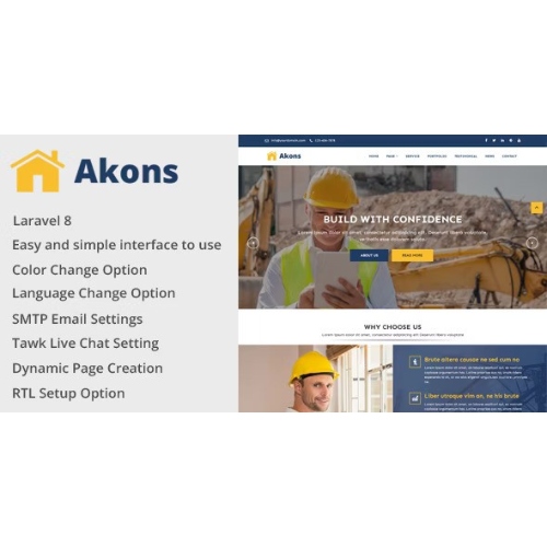 Akons – Yapı ve İnşaat Web Sitesi CMS
