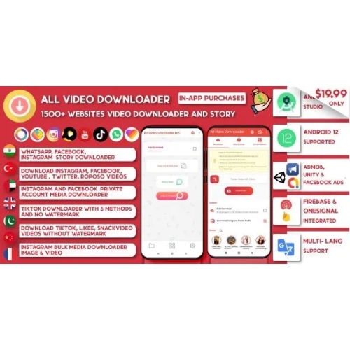 Tüm Video İndirici ve StorySaver | 1500 Web Sitesi Konusu, Snackvideo, Whatsapp, Tiktok, Instagram, FB