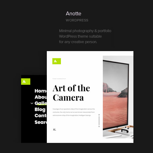 Anotte – Yatay Fotoğrafçılık WordPress Teması