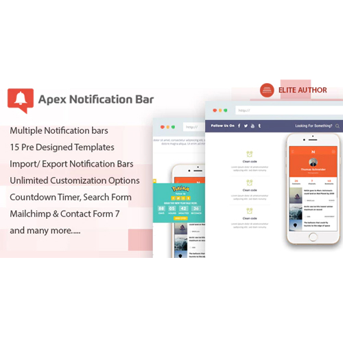 Apex Bildirim Çubuğu – WordPress için Duyarlı Bildirim Çubuğu Eklentisi