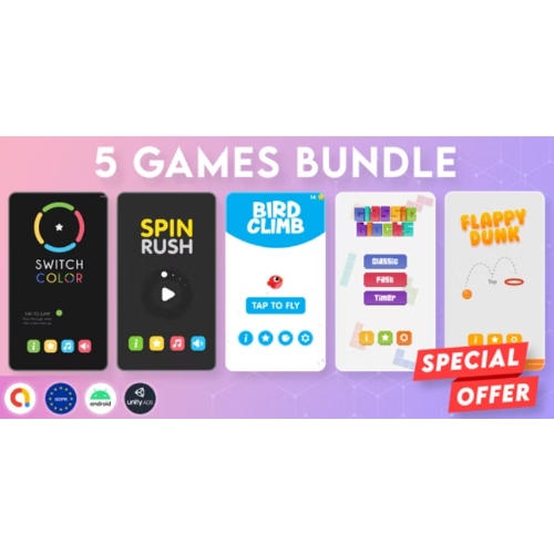 PAKET 5 OYUN | Admob + GDPR + Birlik