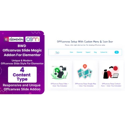 Elementor İçin BWD Offcanvas Slide Sihirli Eklentisi
