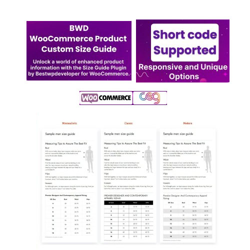 WooCommerce İçin BWD Ürün Özel Boyut Kılavuzu WooCommerce İçin BWD Ürün Özel Boyut Kılavuzu - Görsel 1