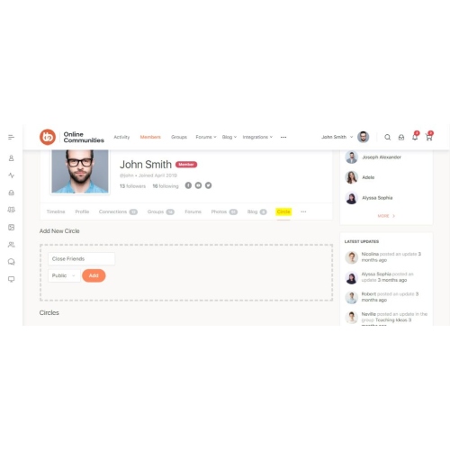 BuddyPress Kullanıcı Çevreleri
