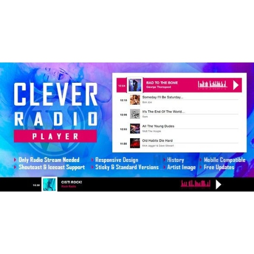 CLEVER – Geçmişi Olan HTML5 Radyo Oynatıcı – Shoutcast ve Icecast – WordPress Eklentisi