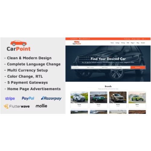 CarPoint – Çok Satıcılı Araç Listeleme Dizini