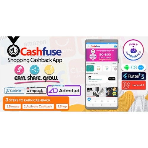 Cashfuse – Affiliate Marketing, Fiyat Karşılaştırma, Kuponlar ve Cashback Uygulaması