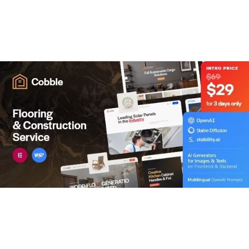 Cobble – Döşeme ve İnşaat Hizmeti WordPress Teması
