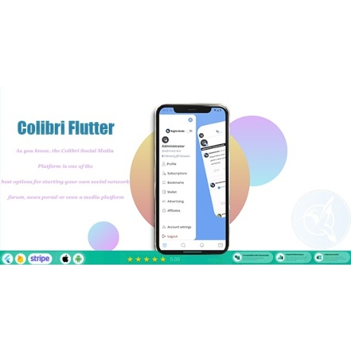 ColibriSM Sosyal PHP Komut Dosyası İçin ColibriSM Flutter