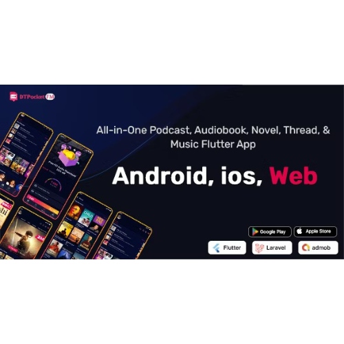DTPocketFM – Podcast'ler, Sesli Kitaplar, Romanlar, Konular, Müzik Flutter Uygulaması (Android-iOS-Web) Yönetici Paneli
