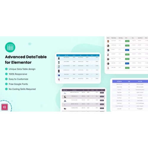 Datalentor – Elementor için Gelişmiş DataTable Datalentor – Elementor için Gelişmiş DataTable - Görsel 1