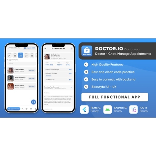 Doctor.io : Doktor Randevu Yönetimleri için Doktor Uygulaması, Çevrimiçi Teşhis
