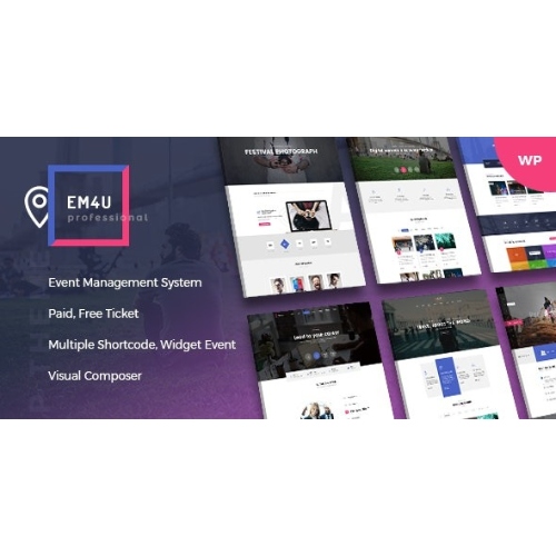 Bilet Rezervasyonu için Etkinlik Yönetimi WordPress Teması – EM4U