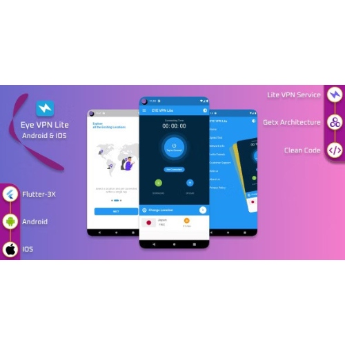 EYE VPN Lite Web Yönetici Panelli Flutter VPN Uygulaması