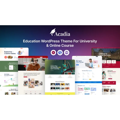 Üniversite ve Çevrimiçi Kurs İçin Eğitim WordPress Teması – Acadia