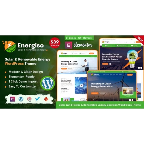 Energiso – Güneş Teknolojisi ve Yenilenebilir Enerji WordPress Teması Energiso – Güneş Teknolojisi ve Yenilenebilir Enerji WordPress Teması - Görsel 1
