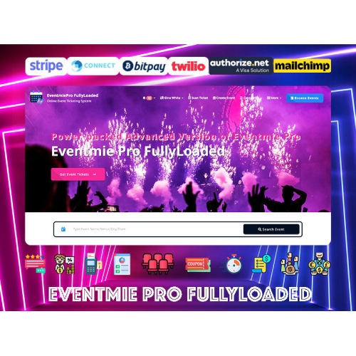 Eventmie Pro FullyLoaded – Etkinlik Rezervasyonu ve Çevrimiçi Bilet Satışı için Etkinlik Yönetim Yazılımı