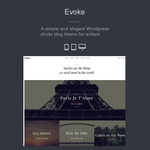 Evoke – Fotoğraf Seyahati WordPress Teması
