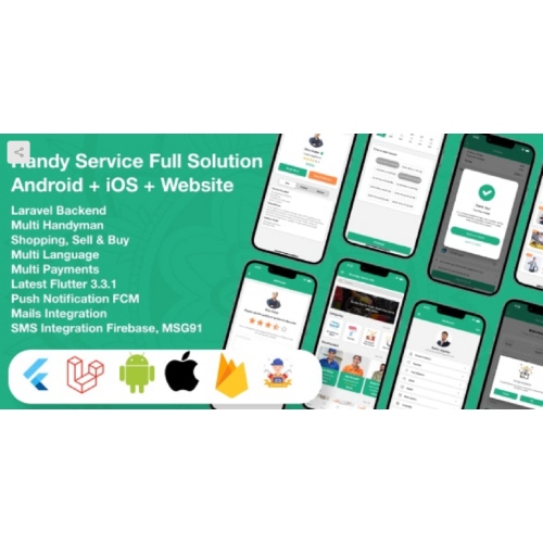 Flutter Kullanışlı hizmet – İsteğe Bağlı Ev Hizmetleri ve Alışveriş Android+iOS+Web Sitesi Tam Çözüm Laravel