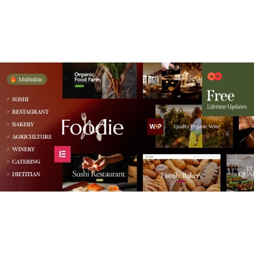 Foodie – Yiyecek ve Şarap Elementor Multiskin WordPress Teması