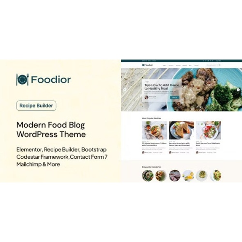 Foodior – Kişisel Yemek Blogu WordPress Teması