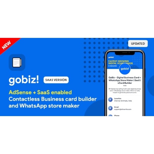 GoBiz – Dijital Kartvizit + WhatsApp Mağaza Oluşturucusu | SaaS | vCard Oluşturucu