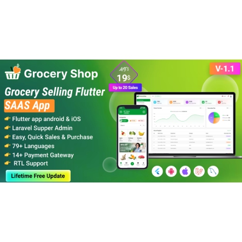 Market – Yönetici paneli SAAS ile Market Satış Flutter Uygulaması