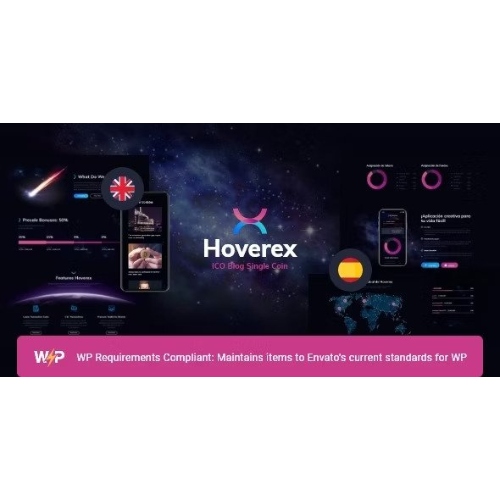 Hoverex | Kripto Para Birimi, NFT ve ICO WordPress Teması + İspanyolca