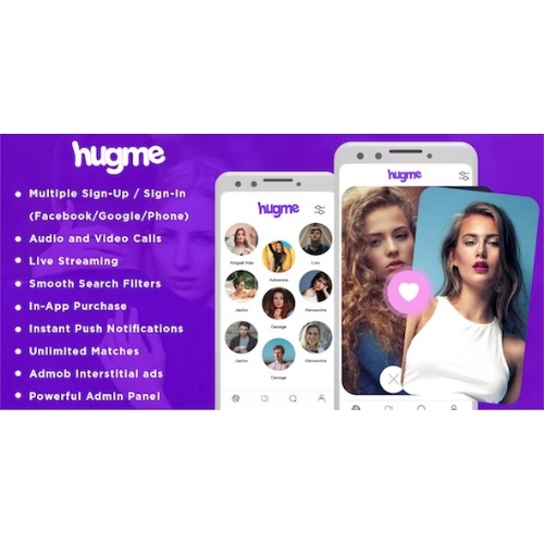 Hugme – Sesli Görüntülü Aramalar ve Canlı Yayın Özellikli Android Yerel Arkadaşlık Uygulaması